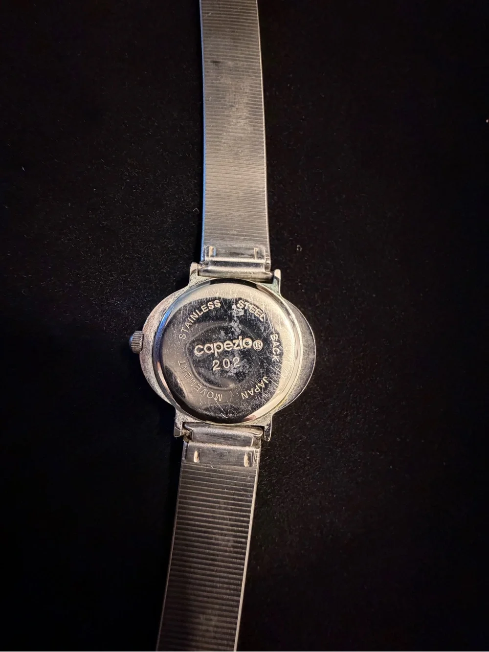 Silver-Tone Quartz Dress Watch - Black Dial